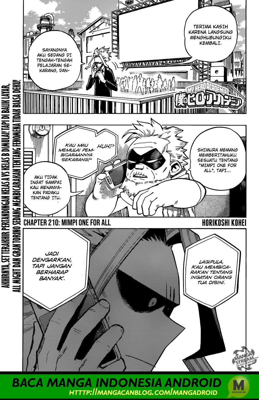 Boku no Hero Academia Chapter 210